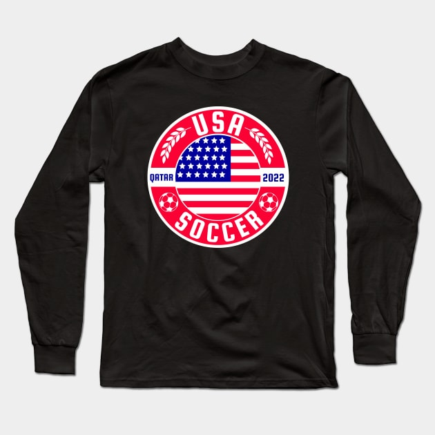 Usa Soccer 2022 Long Sleeve T-Shirt by footballomatic